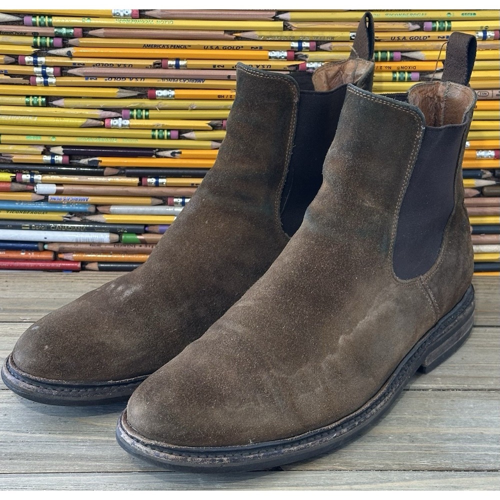 Frye Seth Suede Chelsea Boots Brown Preppy City Men's Size 9 D